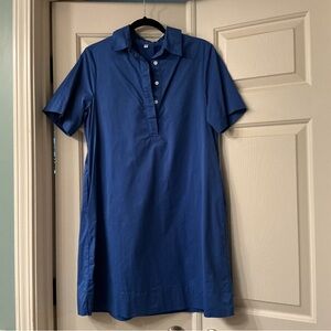 Blue Collared Polo  Shirt Dress